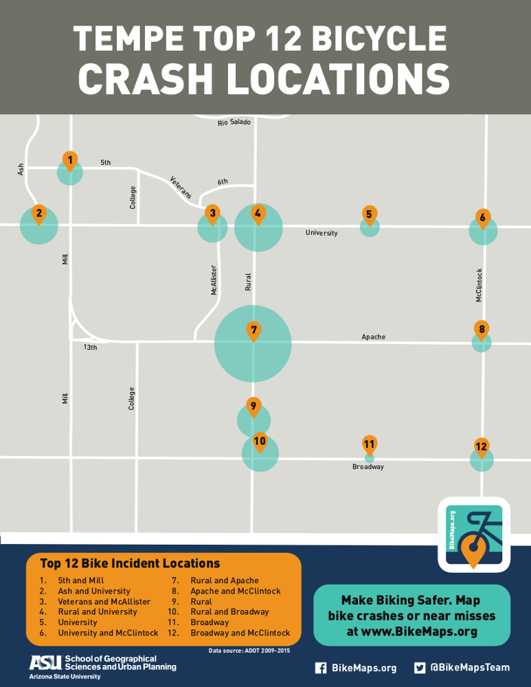 Map of crashes from official data sources